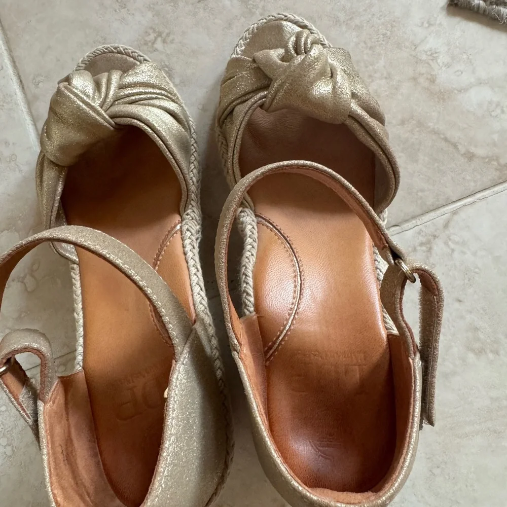 L'Amour Des Pieds Oribel Wedge Sandal Gold